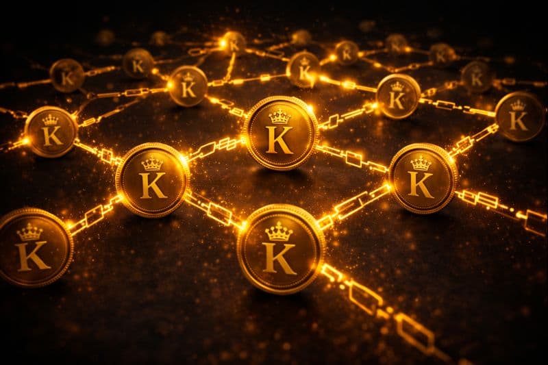 Svenska kronor sammankopplade i nätverk som visualiserar affiliate-provisioner