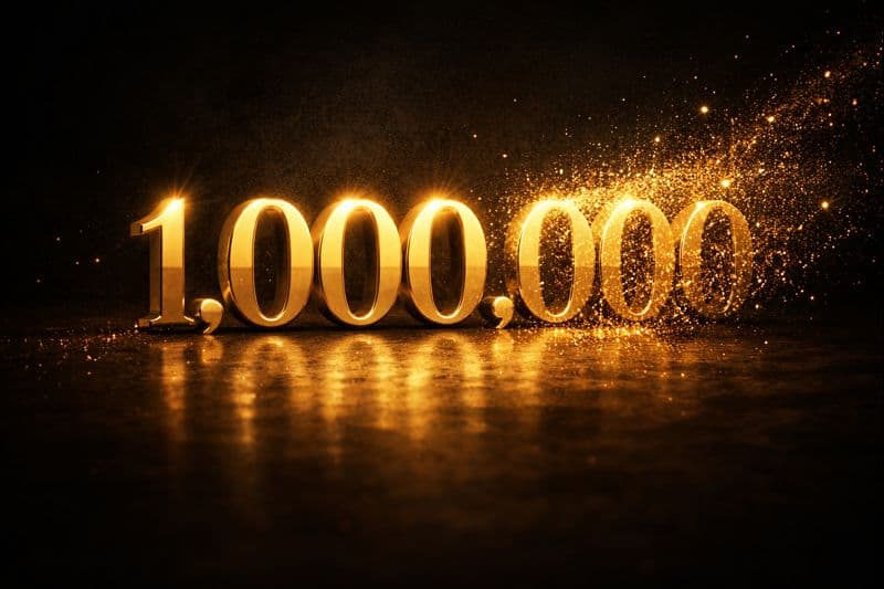 Konstnärlig visualisering av första miljonen SEK som ekonomiskt milstolpe